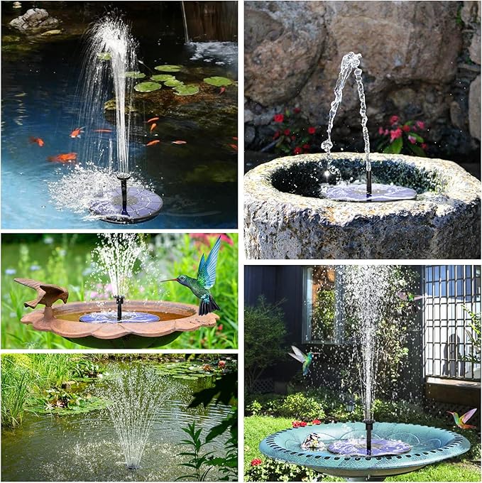 AISITIN Solar Fountain with 3.5 W Solar Panel, 1500 mAh Battery - Image 7