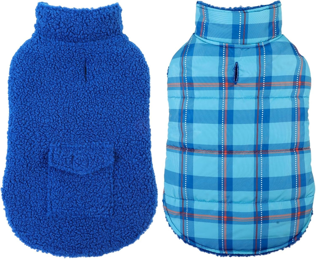 ASENKU Dog Winter Coat, Reversible Dog Jacket for Small Medium Large Dogs