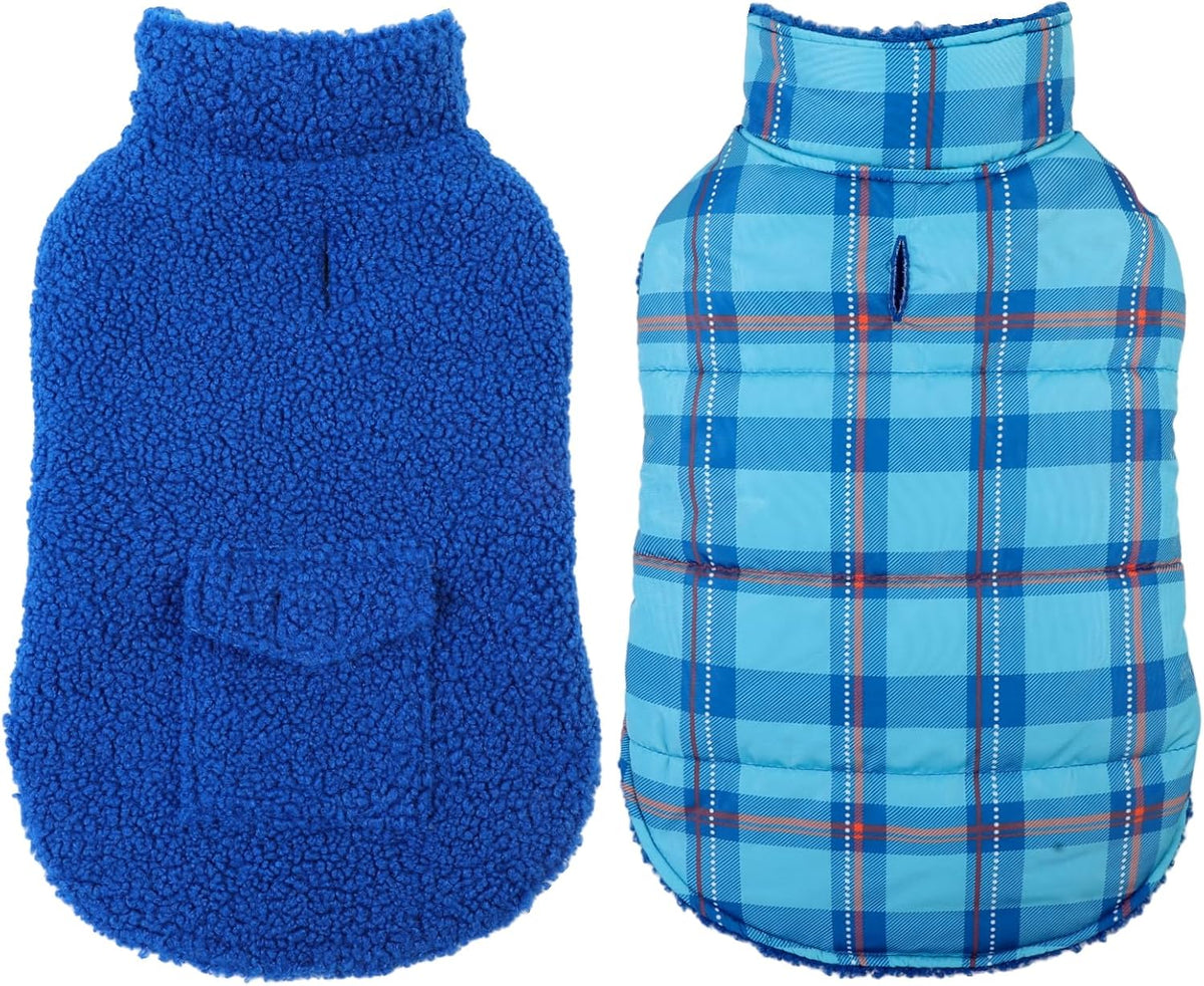 ASENKU Dog Winter Coat, Reversible Dog Jacket for Small Medium Large Dogs