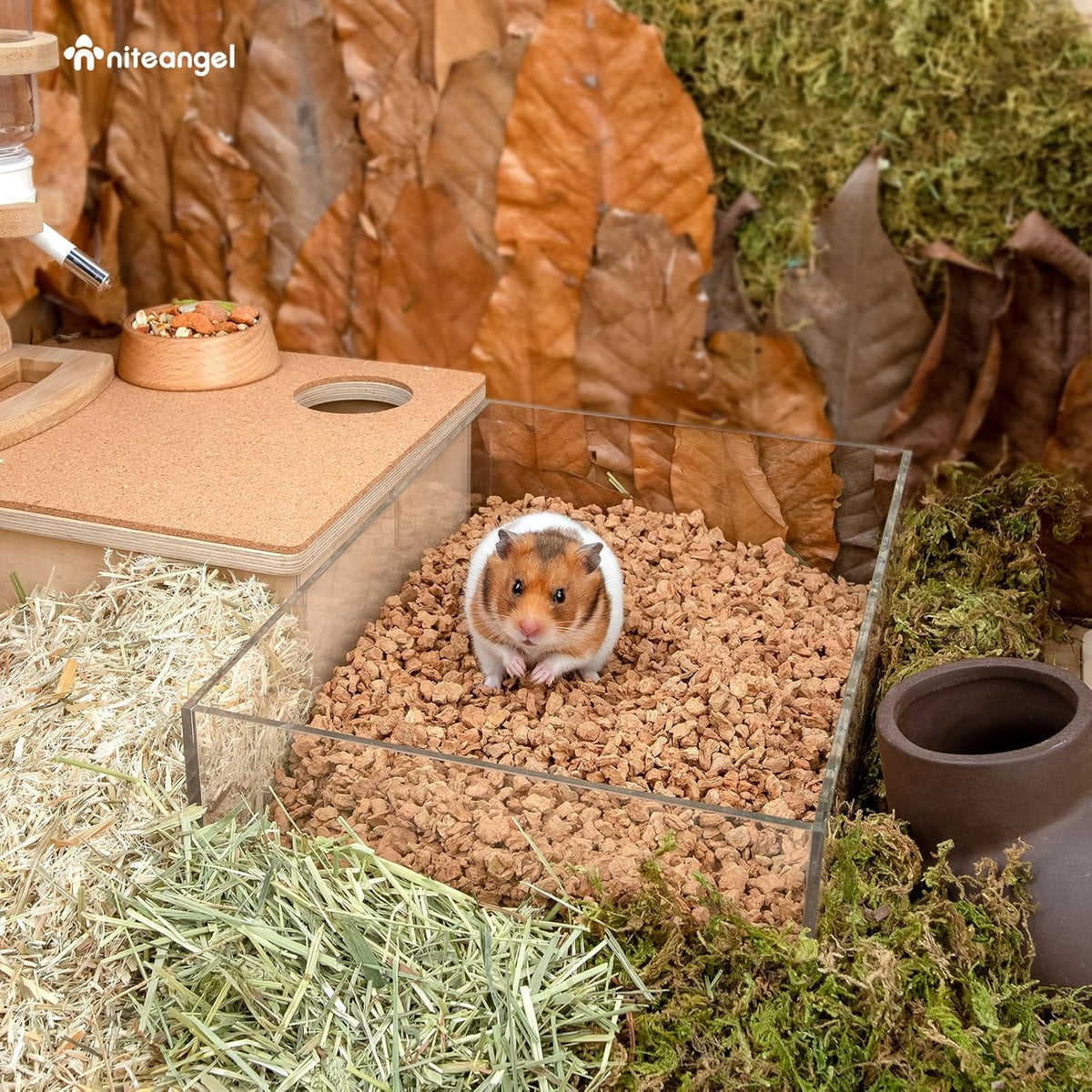 Niteangel Natural Coco/Cork Hamster Bedding: 5L Absorb Odors & Low Dust