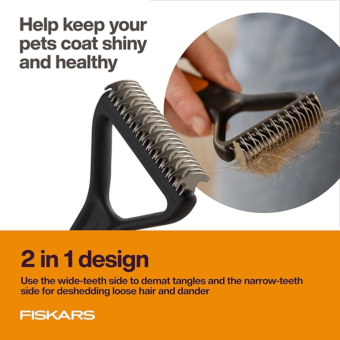 Fiskars Pet, Cat and Dog Brush, Fine Bristles & SoftGrip Handle - Image 3