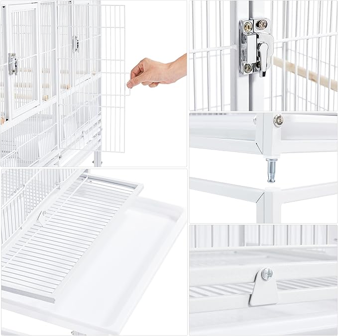 Yaheetech Stackable Divided Breeder Breeding Parakeet Bird Cage - Image 6