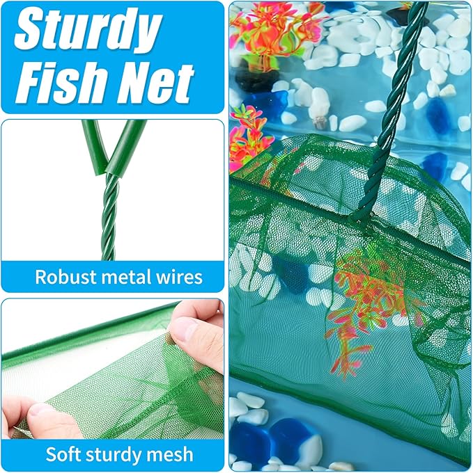 AQUANEAT 8 Inch Aquarium Fish Net, Wastes Skimming Cleaning Tool - Image 5