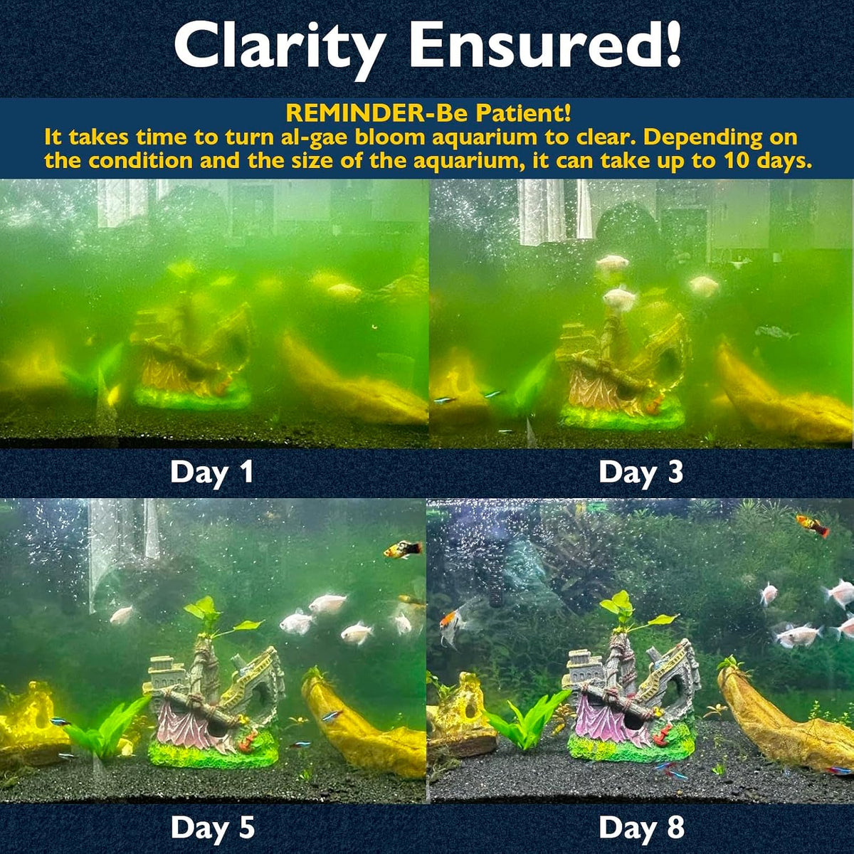 225GPH U - V Aquarium Filter Green Water Cleaning for 20-70 Gallon Tanks