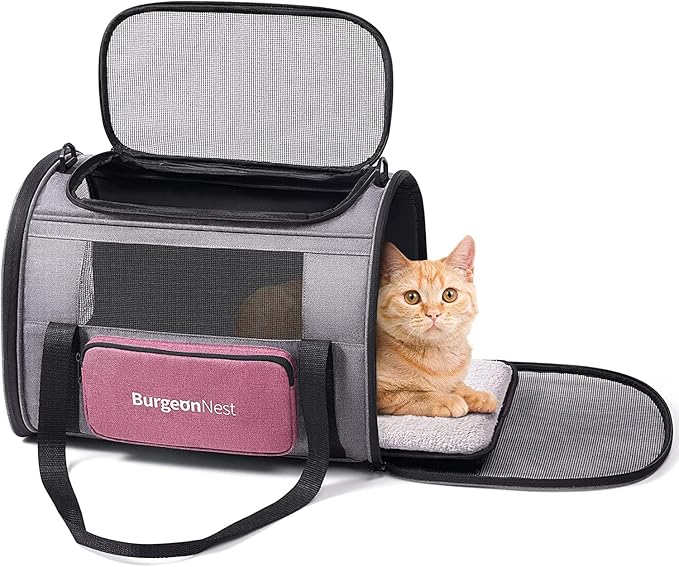 BurgeonNest Cat Carriers for Medium Puppy Under 25 lbs, Pet Carrier for Cats by Lifelongfriendsbelovedfamily