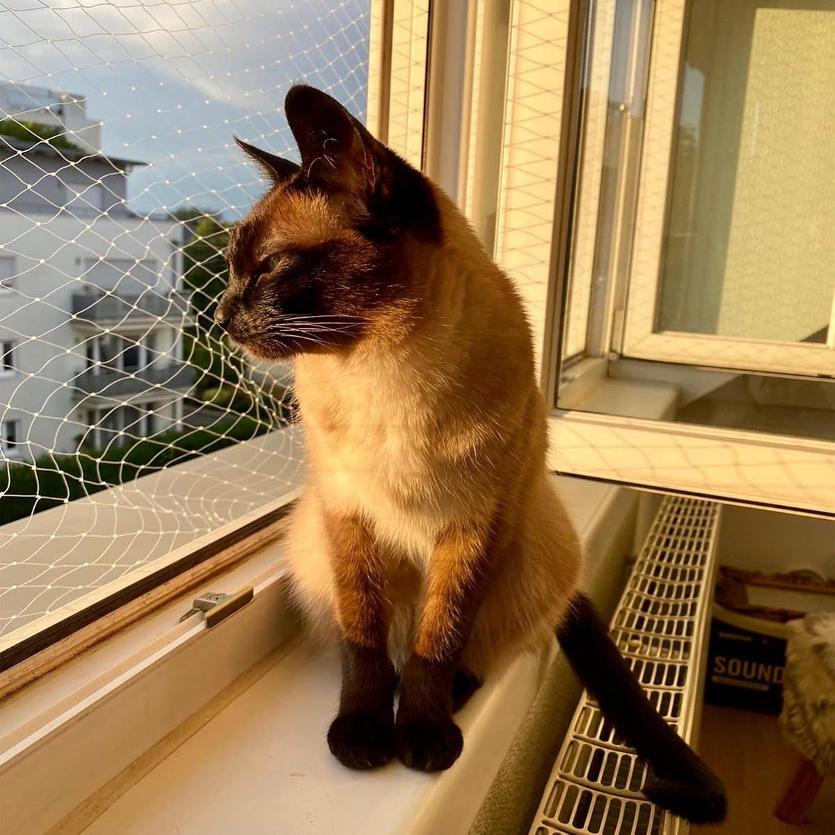 Wire-Reinforced Cat Netting, Bite Resistant, Anti-Fall for Windows Balcony