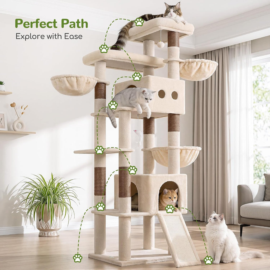 Globlazer 83in Extra Large Maine Coon Cat Tree, F83J, Beige