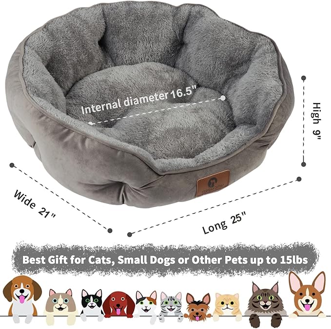 Asvin Medium Dog Bed for Medium Dogs, Cat Beds for Indoor Cats, Pet Bed for - Image 3