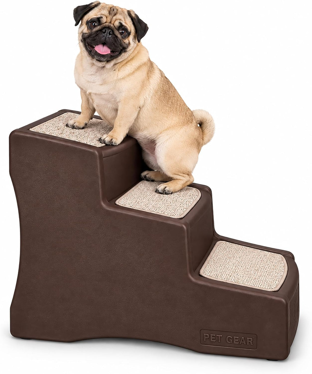 Pet Gear Easy Step III Pet Stairs, 3 Step for Cats/Dogs, Removable Washable Carpet Treads, for Pets Up to 150lbs, No Tools Required, Available in 6 Colors