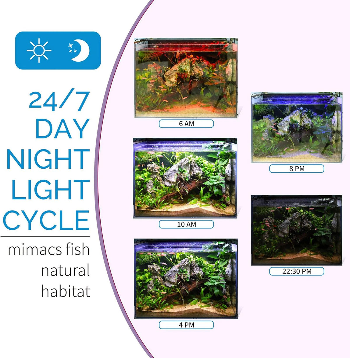 hygger Advanced LED Aquarium Light with Timer, 24/7 Lighting Cycle & DIY Mode, Full Spectrum Fish Tank Light for 24-30 in Freshwater Planted Tank