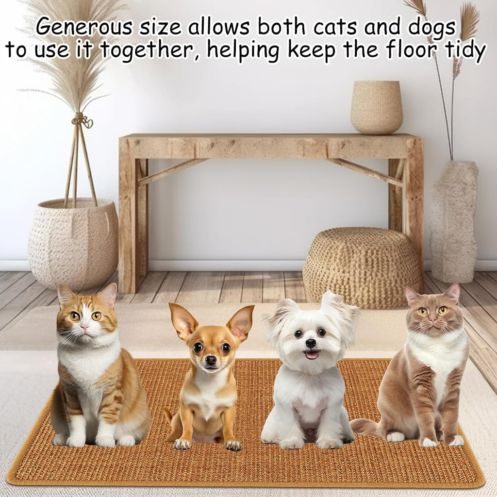 3 Pack Large Cat Scratch Pad 32 x 16 Inches Brown Sisal Mat