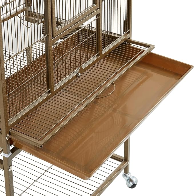 Topeakmart 53.5inch Large Bird Cage Metal Mobile Parrot Cage - Image 7