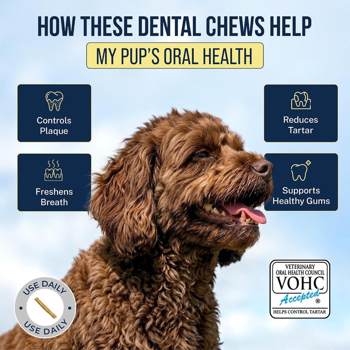 Tartar Shield® Soft Rawhide Dental Chews, Small Dogs, VOHC Accepted, 30 ct
