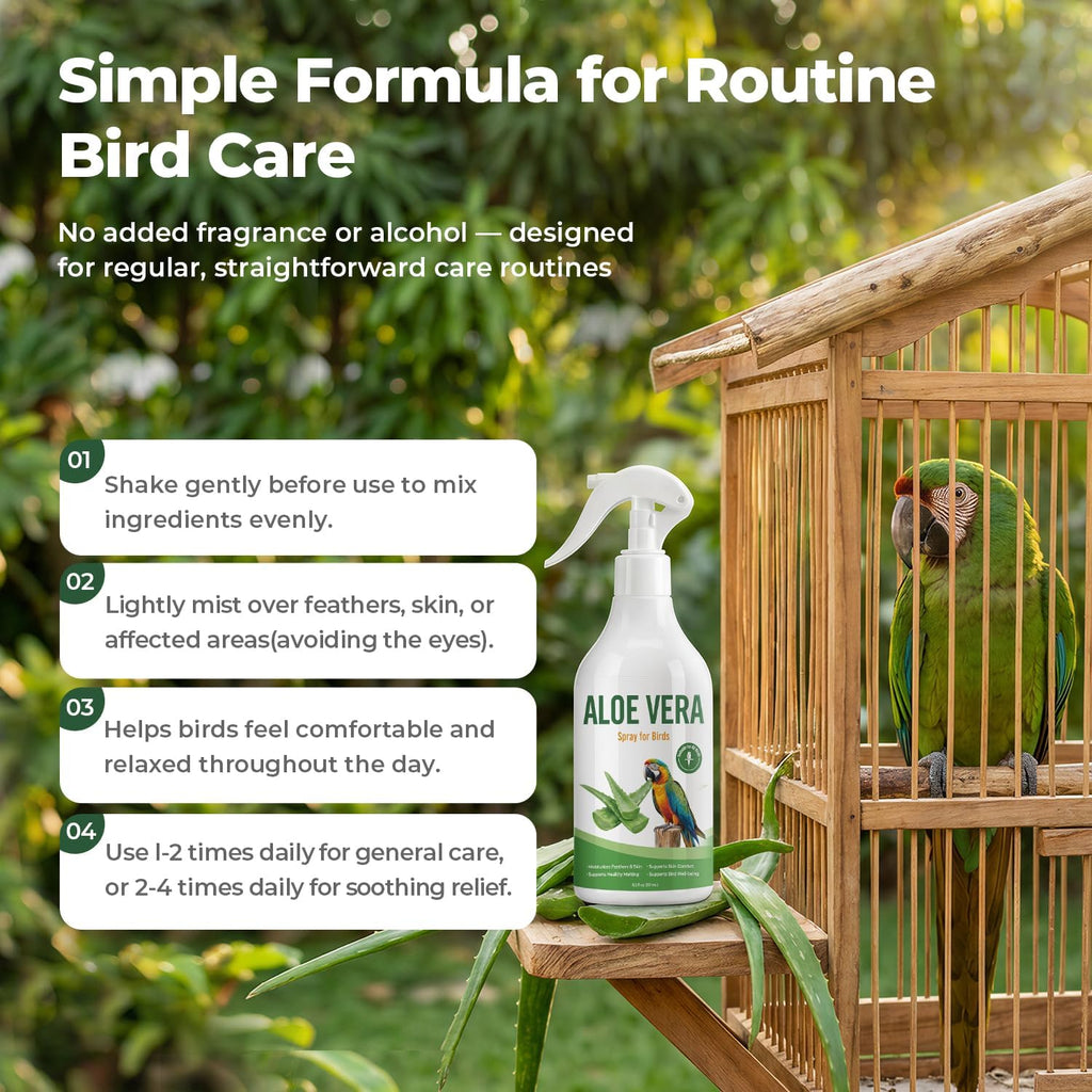 Aloe Vera Spray for Birds, Bird Bath Mist for Parrots & Pet Birds