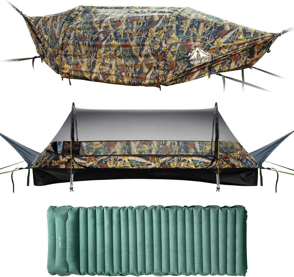 Night Cat Flat Lay Hammock: Non-Rolling Hammock Tent for Adults 1 Person 330LBS