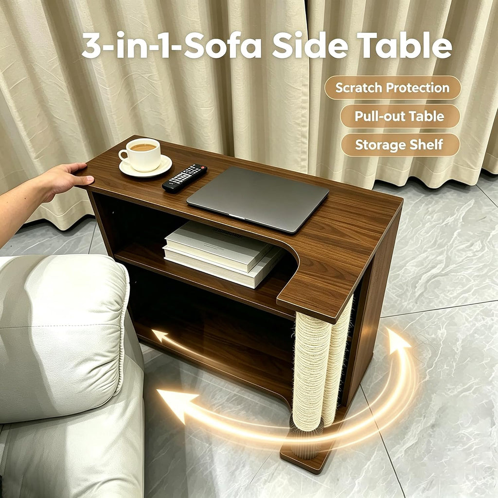 Cat Scratcher Side Table for Couch, Sofa Protector End Table