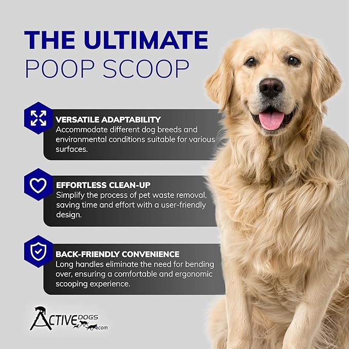 ActiveDogs Pooper Scooper for Large Dogs – Heavy-Duty Dog Pooper Scooper for - Image 3