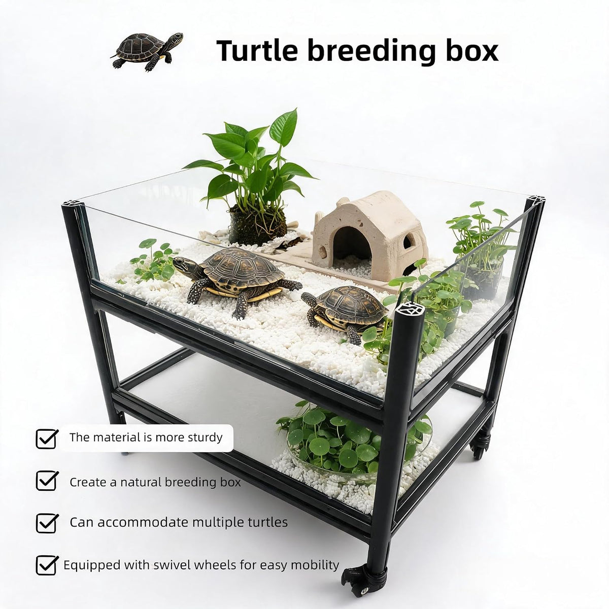 Aluminum Alloy Turtle Terrarium Enclosure with Stand