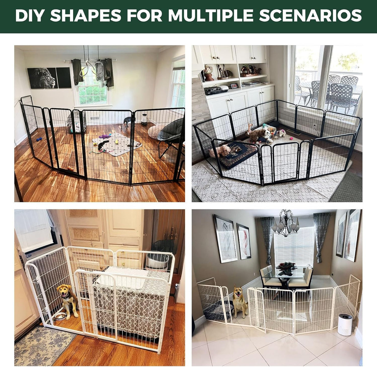 FXW Homeplus Indoor Dog Playpen, 40" H, 8 Panels, for Medium & Large Dogs