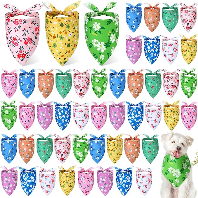 Weewooday 50 Pcs Spring Dog Bandanas Bulk by Weewooday
