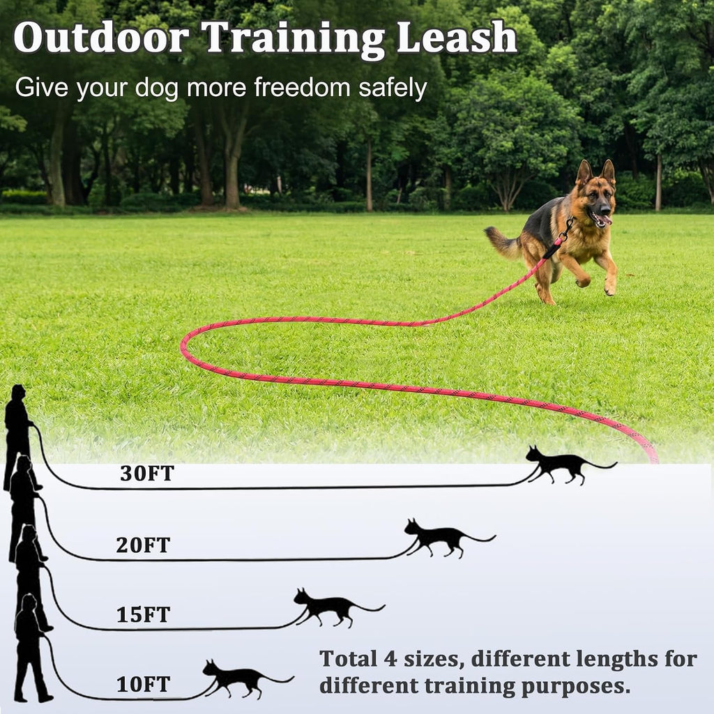 30FT Reflective Tie-Out Rope for Medium Large Dogs Long Dog Tether