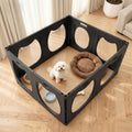 HABUTWAY Acrylic Dog Playpen for Indoor Use – Clear Small Pet Play Pen for Puppies, Cats, Rabbits & Ferrets – Easy Assemble, Durable & Portable Pet Enclosure (Black, 24" H, 8 Panels)