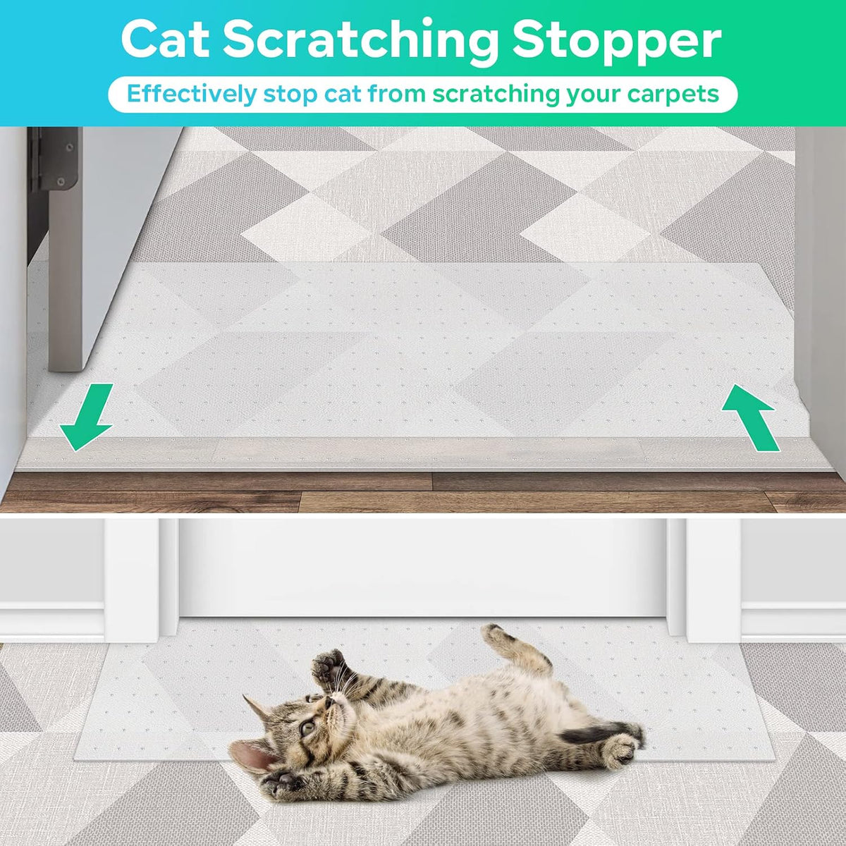 8.2ftx12.2inch Cat Carpet Protector, Robust Plastic Pets Scratch Stopper