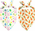 Easter Dog Bandana, 2 Pack Adjustable Holiday Party Pets Rabbit Easter Egg by XGXHZYLC