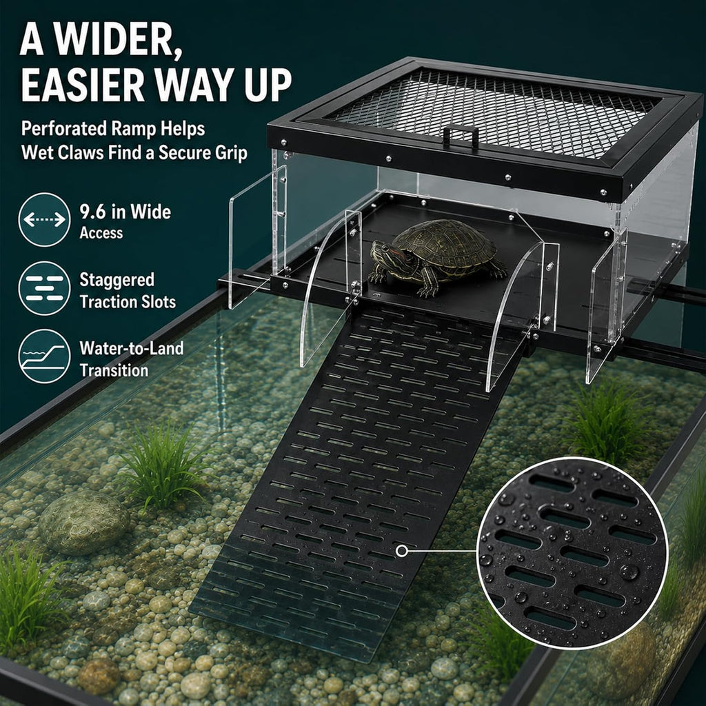 Extra Large Turtle Basking Platform with Ramp for Aquatic Turtle Above Tank