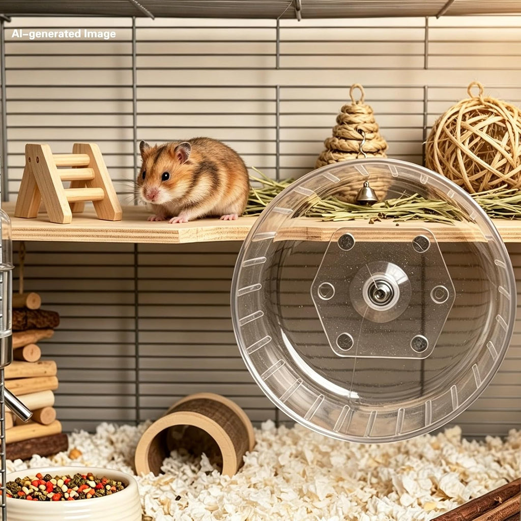 Acrylic Magnetic Hamster Wheel Bracket, Strong Magnet Running Wheel Holder, Fit Most Small Pet Exercise Wheels for Wire Acrylic Cages,No Drill Mount