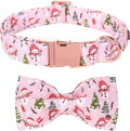 Christmas Dog Collar, Christmas Tree and Snowman Print Cute Winter Holiday by BoboRainbow