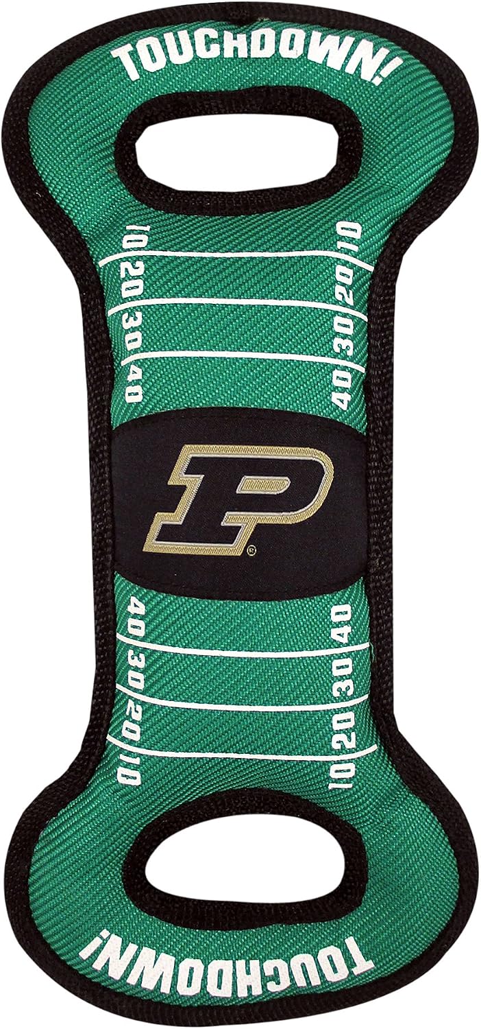 NCAA Football Field Dog Toy with Squeaker. - Purdue Boilermakers - for Tug, Toss, and Fetch. - Tough& Durable PET Toy