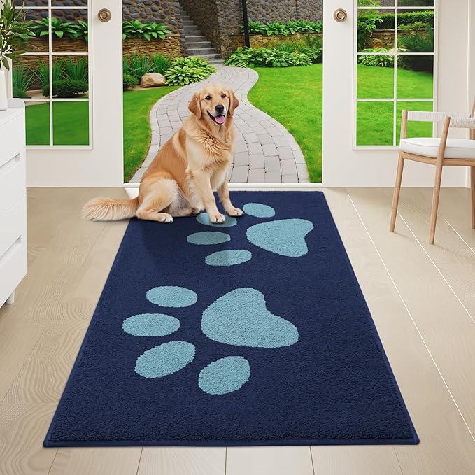 Buganda Dog Door Mat for Muddy Paws, Absorbent Dirt Trapper Washable Indoor by Buganda