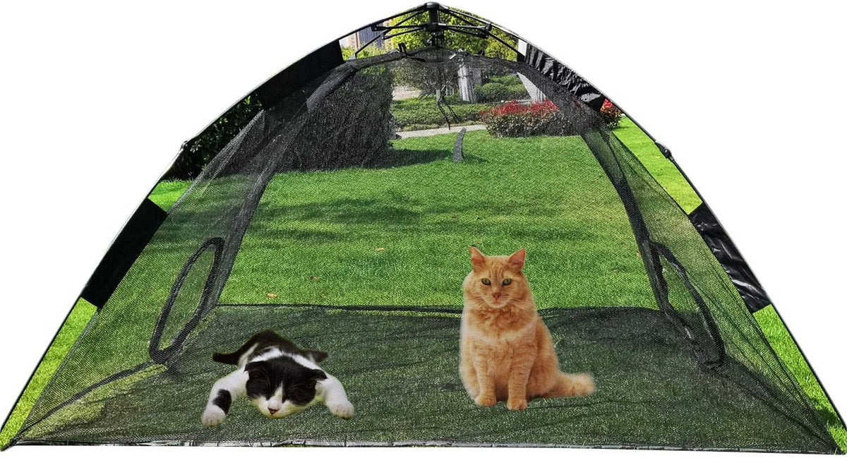 Portable Large Pop Up Pet Cat Tents Enclosures House for Outside Patio Indoor for Cat Puppy Rabbit Small Animals,Quick Opened,Independent or can be Connected to Tunnels