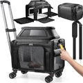 Top-Expandable Cat Carrier with Wheels Pet Window,18x11x11 Airline Approved