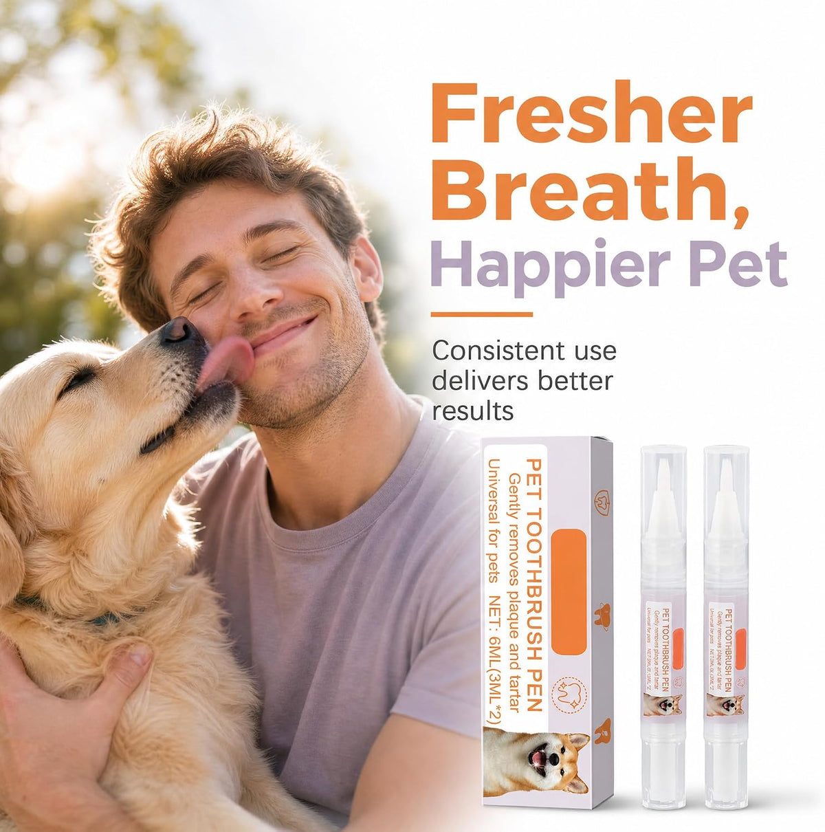 Dog Teeth Cleaning Pen - Plant-Based Pet Plaque Remover for Dogs & Cat