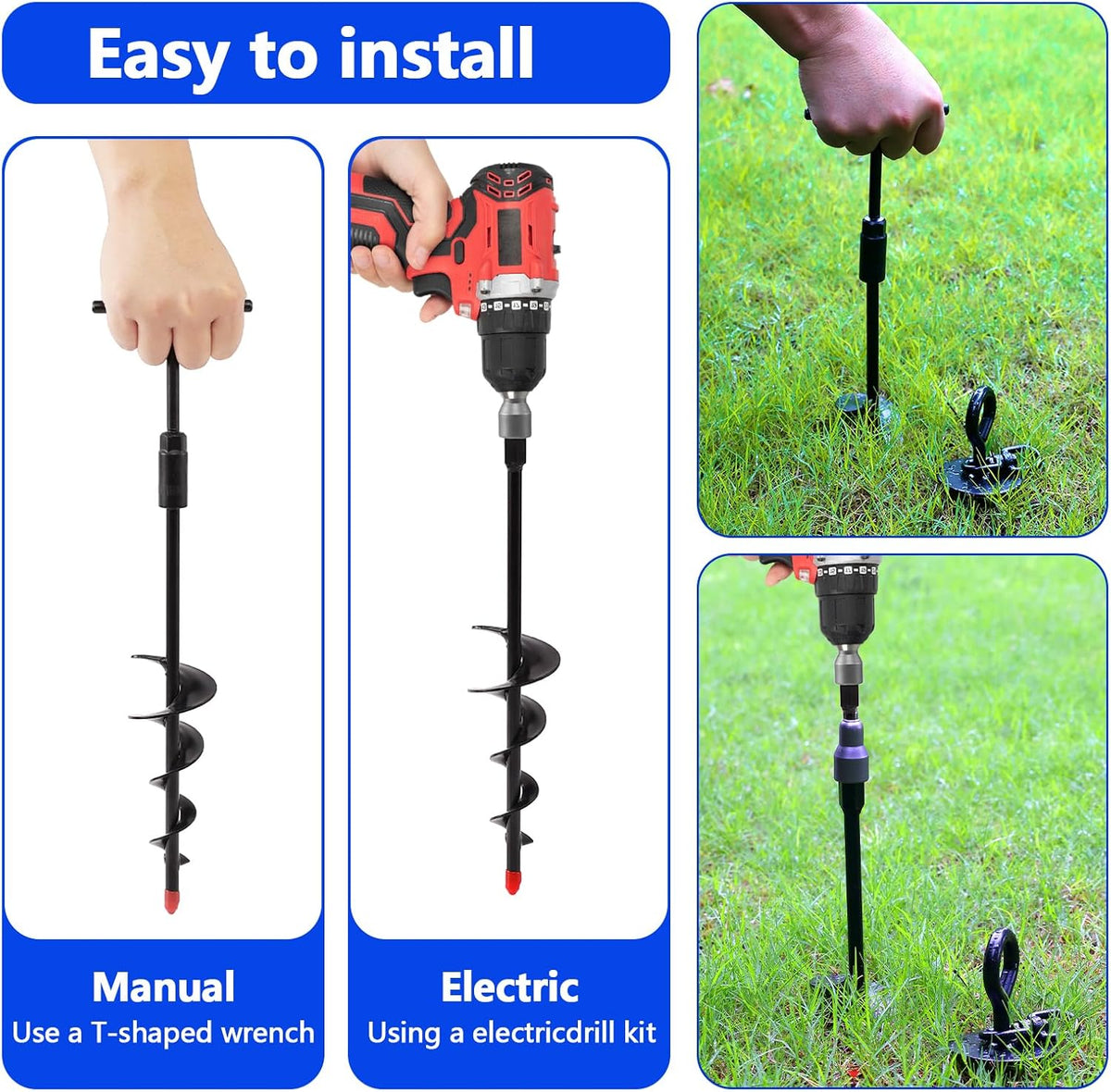 Heavy Duty Dog Tie Out Cable&Stake,30FT Dog Leads,Spiral Stake,Up to 200lbs