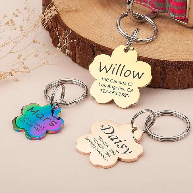 Anavia Personalized Pet ID Tags, Stainless Steel Glossy Laser Engraved Dog Cat - Image 3
