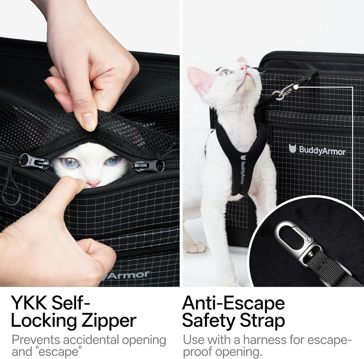 Secure Cat Bag Carrier Soft-Sided Nylon Breathable Mesh, Brown