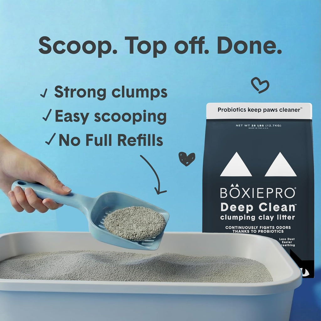Boxie Probiotic Clumping Cat Litter 40+ Day Odor Control Dust Free 28 lb