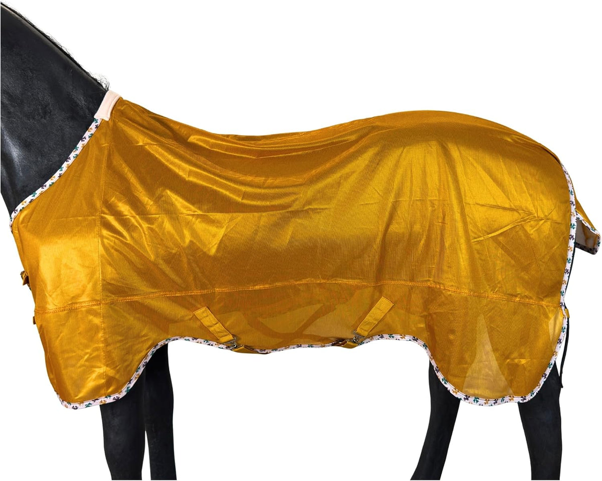 BARN & STABLE Breathable and UV Protective Tear-Resistant Mesh Horse Fly Sheet Comfy Equine Summer Sheet with Removable Web Leg Straps