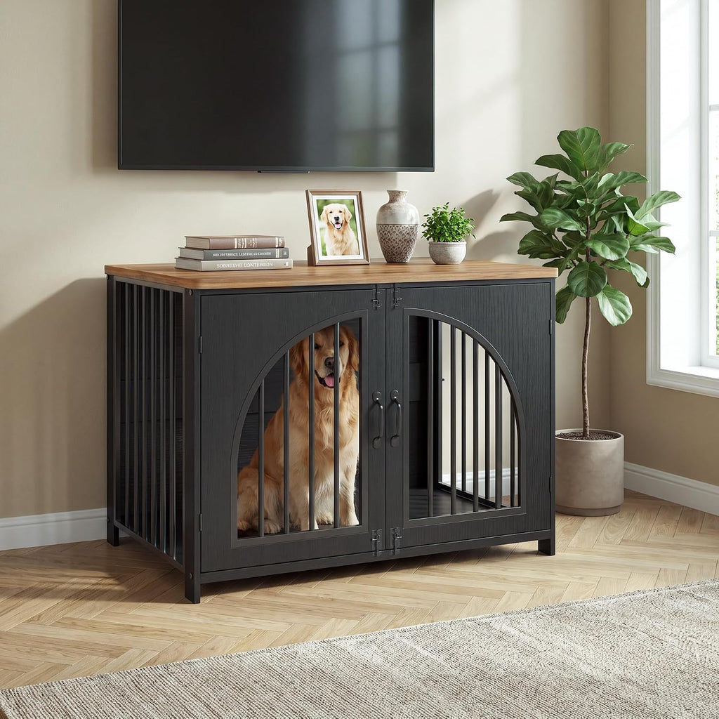 Garvee 42.5" Dog Crate Furniture for Medium & Large Dogs, Lockable Door