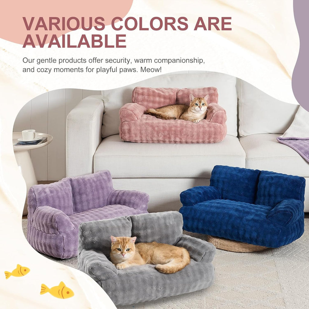 Cat Couch Bed, Cute Pet Sofa for Indoor Cats, 26"x15", Dusty Pink