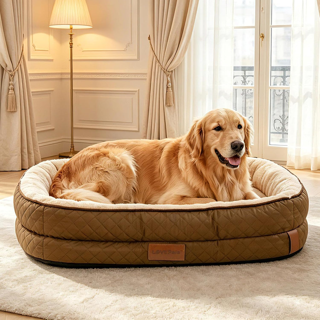 Dog Bed with Reusable Potty Pad - 44" x 32" x 7.0" Brown