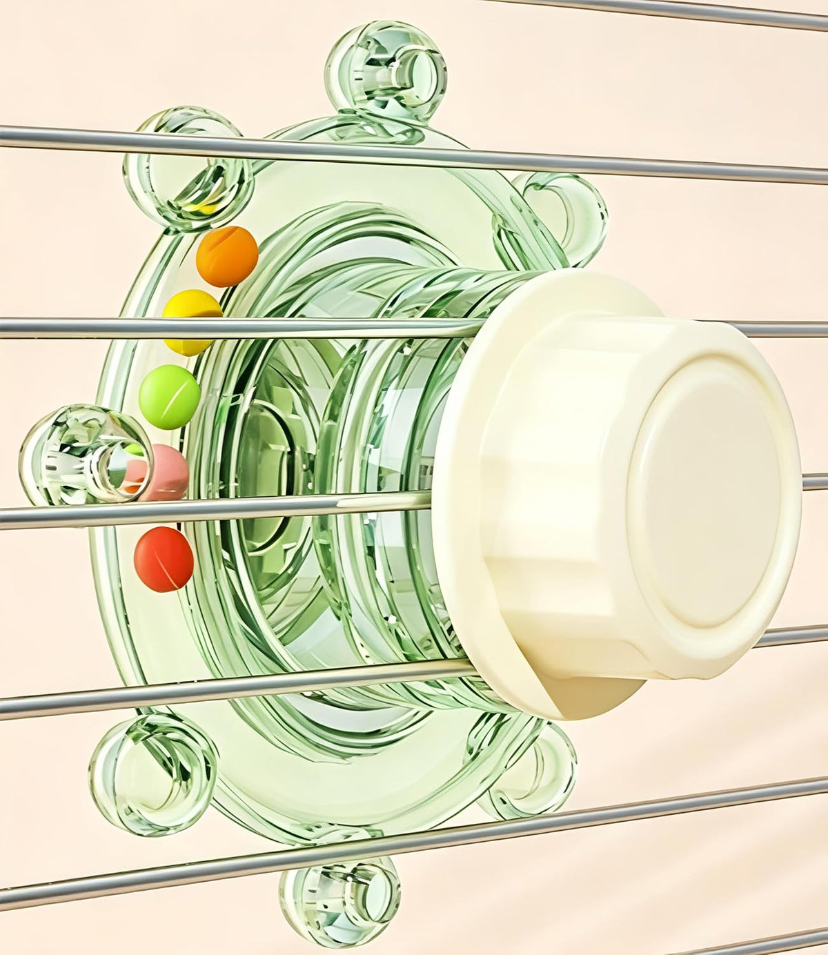 Bird Bath for Cage, Hanging Leaf Bird Bathtub with Easy Clean Detachable Basin, Parrot Cage Bath Bowl for Parakeets, Budgies, Cockatiels, Lovebirds & Small Birds, Bonus Mirror Toy & Grooming Perch