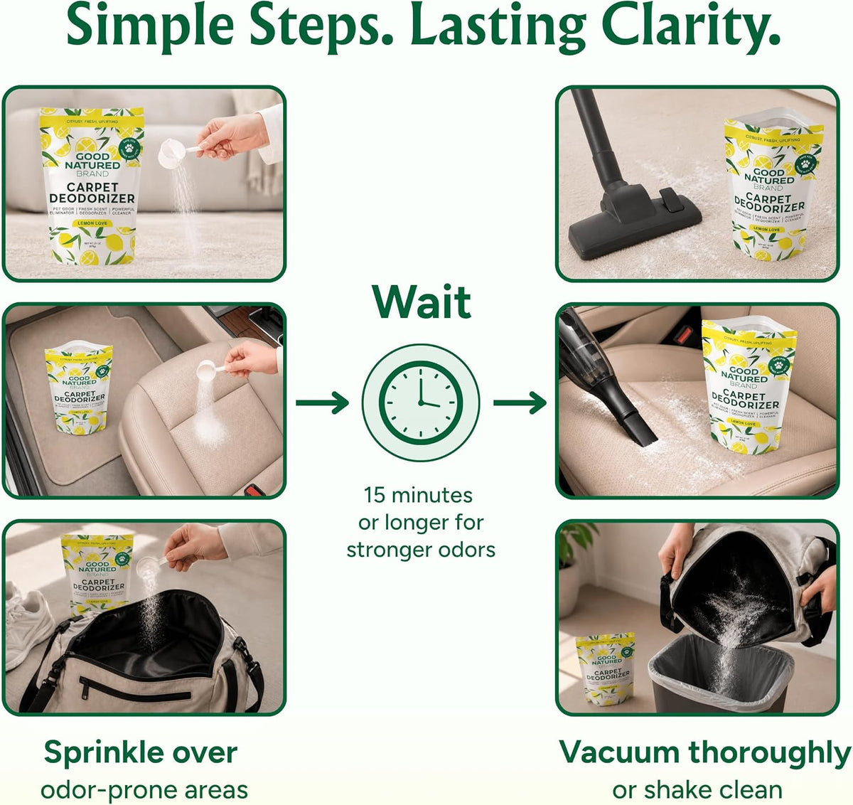 Good Natured Brand Carpet Deodorizer & Pet Odor Eliminator Powder, 31oz