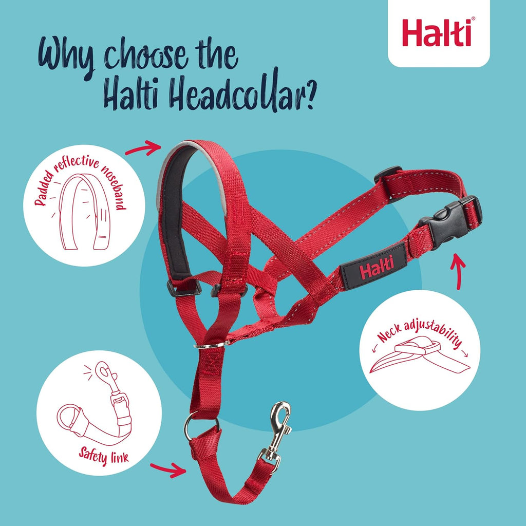 Halti Headcollar | Size 4, Red | Training Collar for Large Dogs