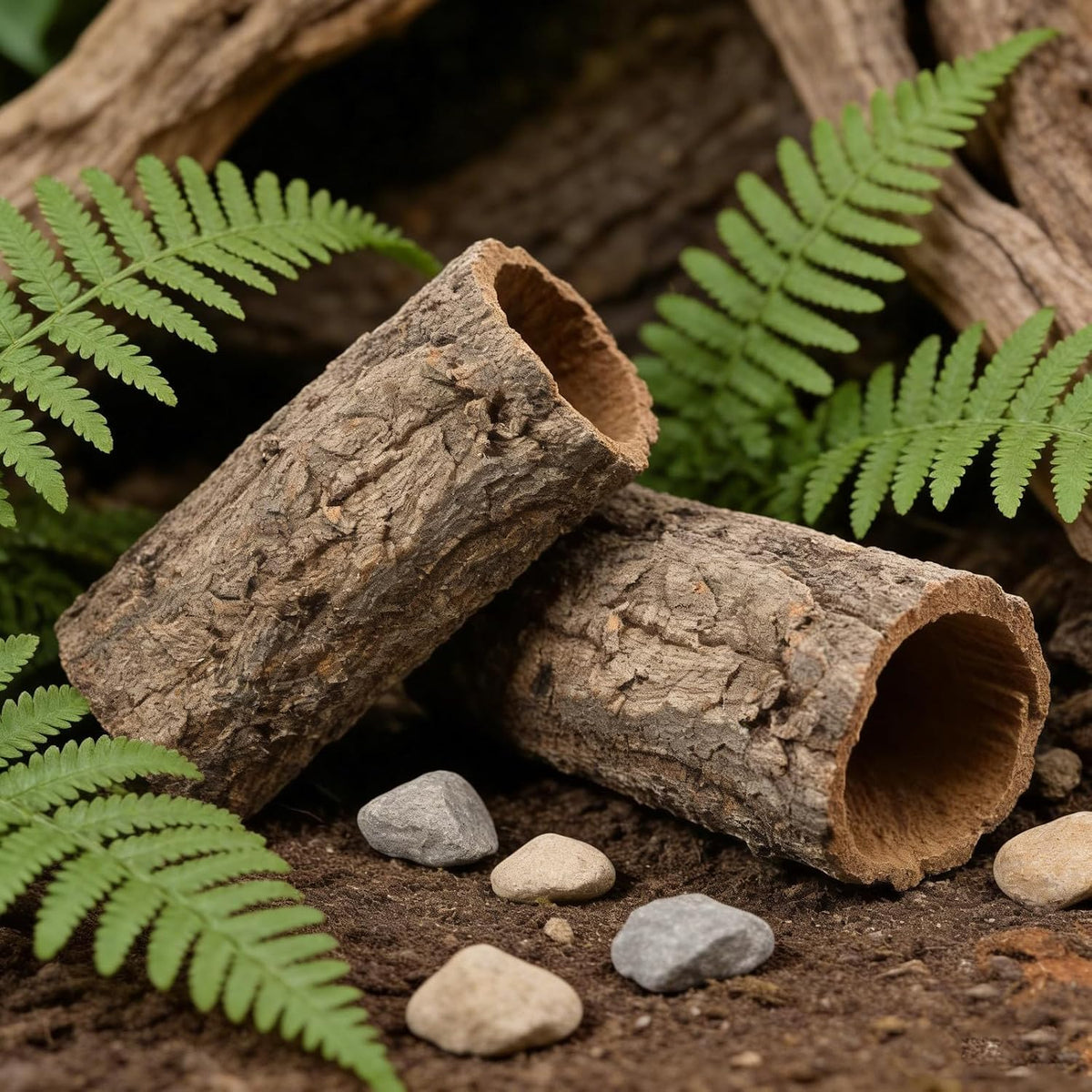 Cork Bark for Reptile Hide, Small Natural Hollow Log Cave, 20 Cm
