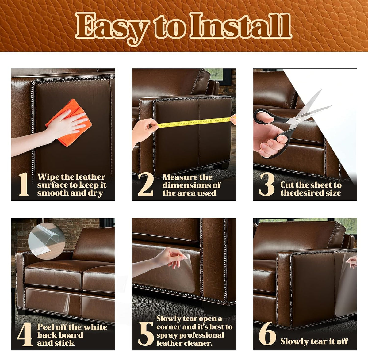 PJT 200"x16" Cat Scratch Furniture Protector - Design for Leather Couch
