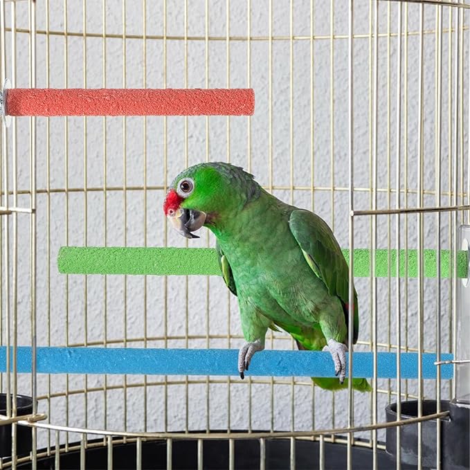 3 Pcs Wood Bird Cage Perch Parrot Perch Stand, Wood Perches Toy Platform Paw - Image 7